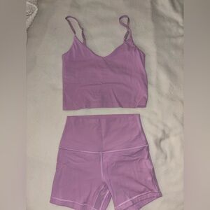 Lulu lemon - Align tank & shorts set - color: jubilee - size 4 (in both)